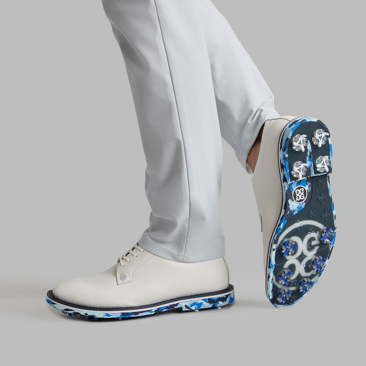 G/FORE MEN'S MEN'S GALLIVANTER G/LOCK LEATHER CAMO SOLE GOLF SHOE - SNOW