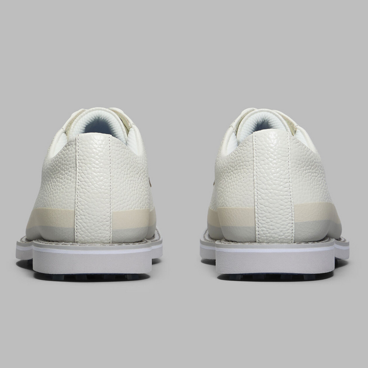 G/FORE MEN'S GALLIVANTER TUXEDO STRIPE LEATHER GOLF SHOE - SNOW NIMBUS