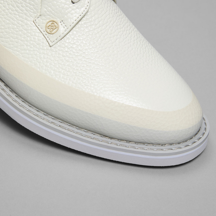 G/FORE MEN'S GALLIVANTER TUXEDO STRIPE LEATHER GOLF SHOE - SNOW NIMBUS