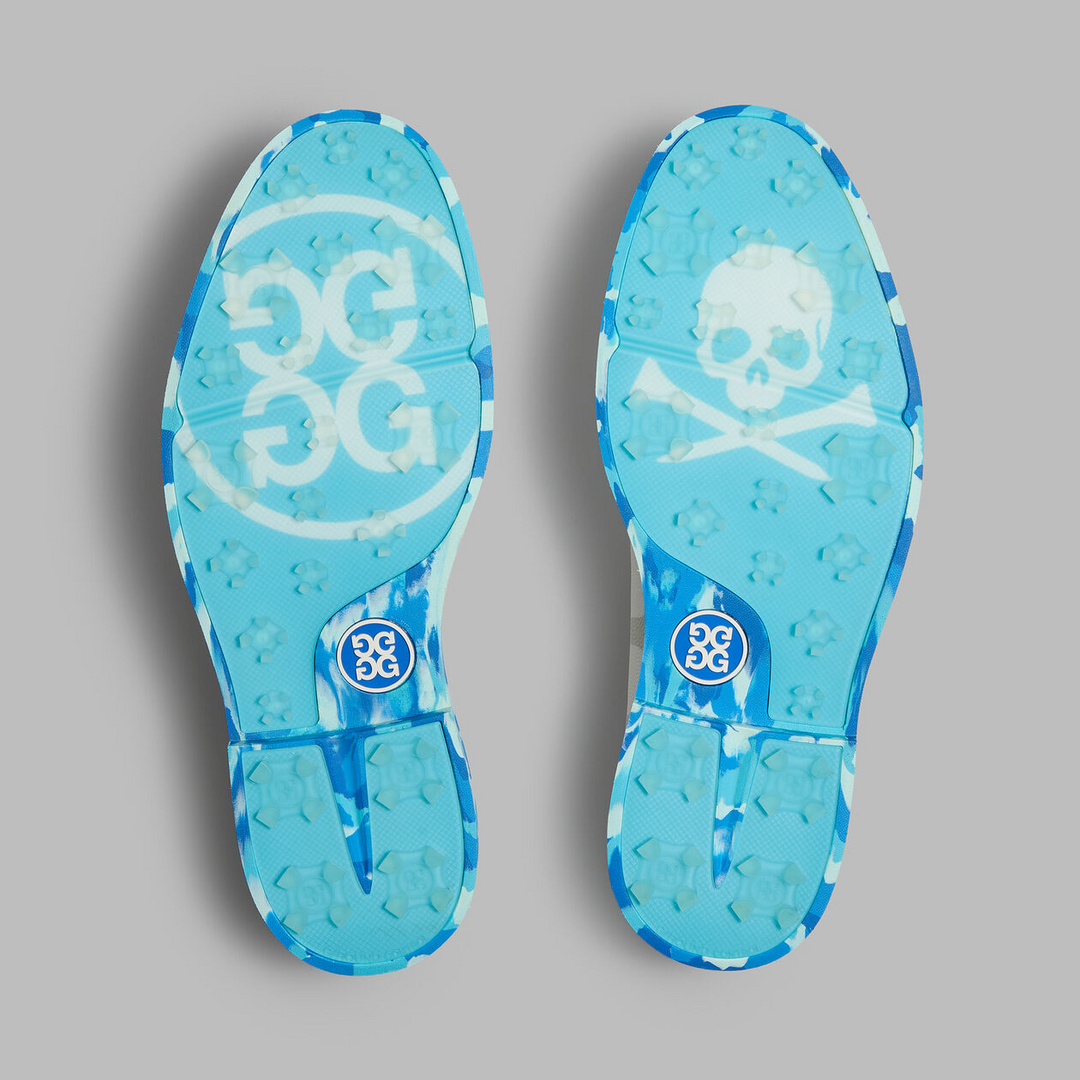 G/FORE MEN'S GALLIVANTER CAMO SOLE LEATHER GOLF SHOE - SNOW / MOSAIC