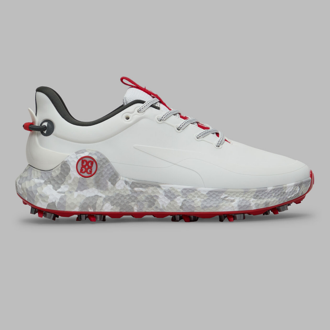 G/FORE MEN'S MEN'S MG4+ O2 G/LOCK CAMO MID SOLE GOLF SHOE - SNOW / CHARCOAL