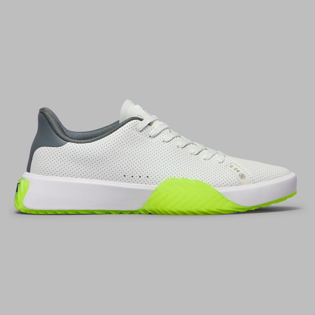 G/FORE MEN'S LTD RELEASE G.112 PERFORATED GOLF SHOE - SNOW / CHARCOAL