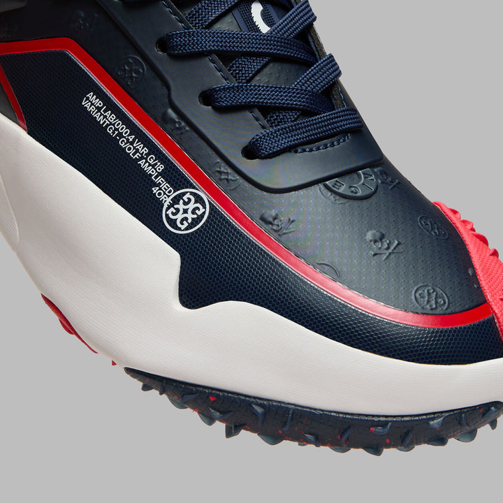 G/FORE MEN'S G/18 EMBOSSED SKULL & TEES GOLF SHOE - TWILIGHT / LAVA