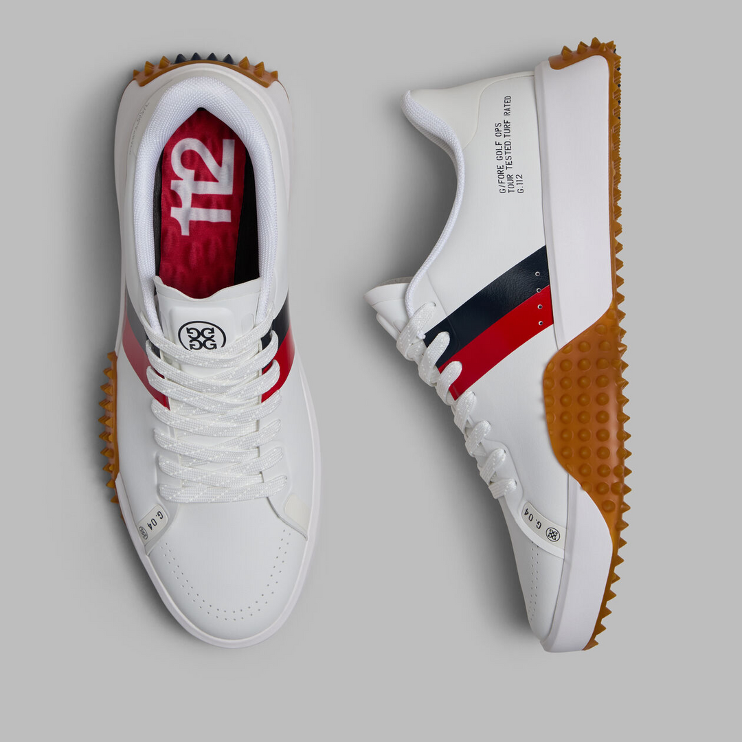 G/FORE MEN'S STRIPE GOLF SHOE - SNOW / MULTI