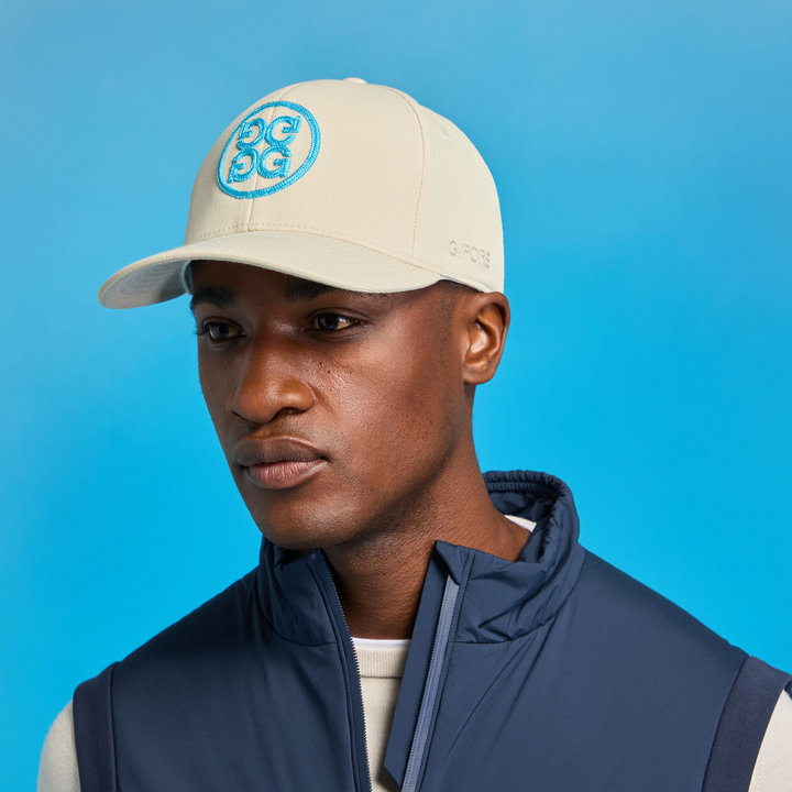 G/FORE MEN'S CHAINSTITCH CIRCLE G'S CONTRAST HAT - STONE / MOSAIC