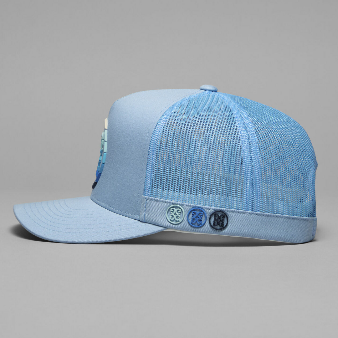 G/FORE MEN'S GRADIENT CIRCLE G'S COTTON TWILL TRUCKER HAT - BAJA