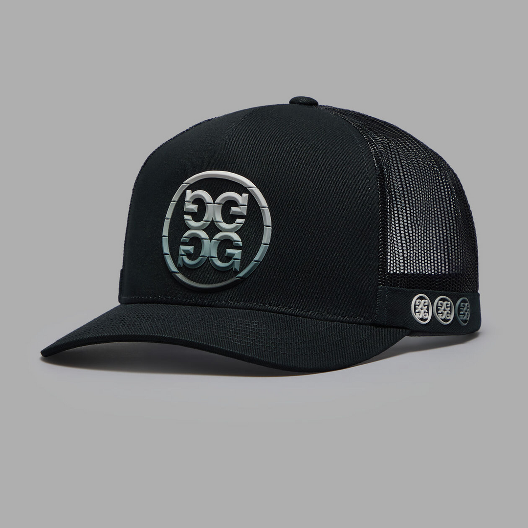 G/FORE MEN'S GRADIENT CIRCLE G'S COTTON TWILL TRUCKER HAT - ONYX