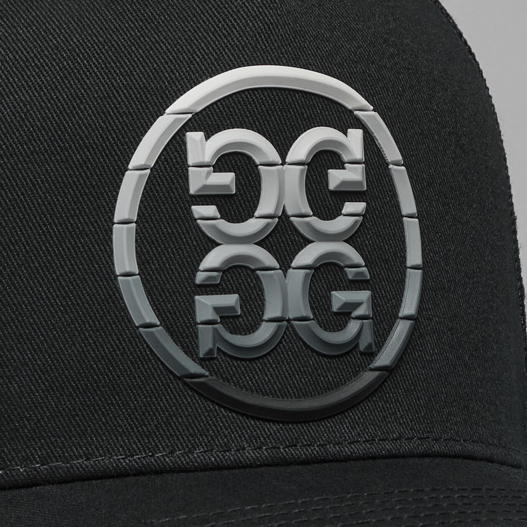 G/FORE MEN'S GRADIENT CIRCLE G'S COTTON TWILL TRUCKER HAT - ONYX