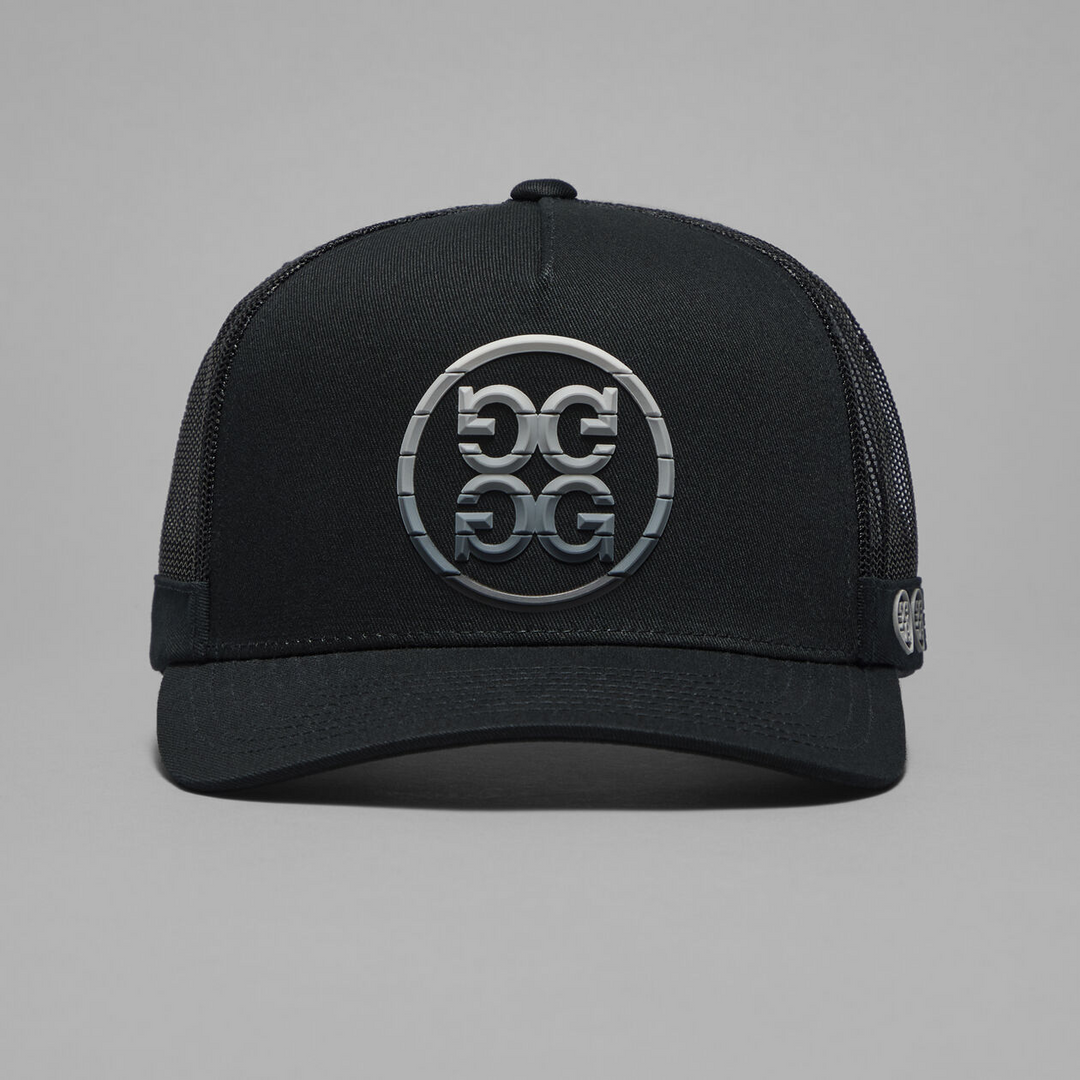 G/FORE MEN'S GRADIENT CIRCLE G'S COTTON TWILL TRUCKER HAT - ONYX