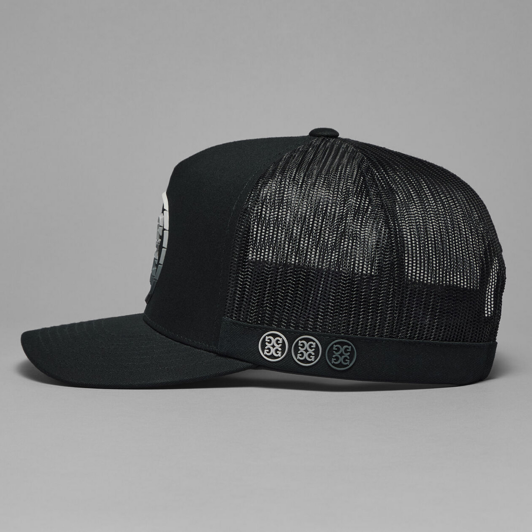G/FORE MEN'S GRADIENT CIRCLE G'S COTTON TWILL TRUCKER HAT - ONYX