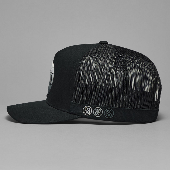 G/FORE MEN'S GRADIENT CIRCLE G'S COTTON TWILL TRUCKER HAT - ONYX