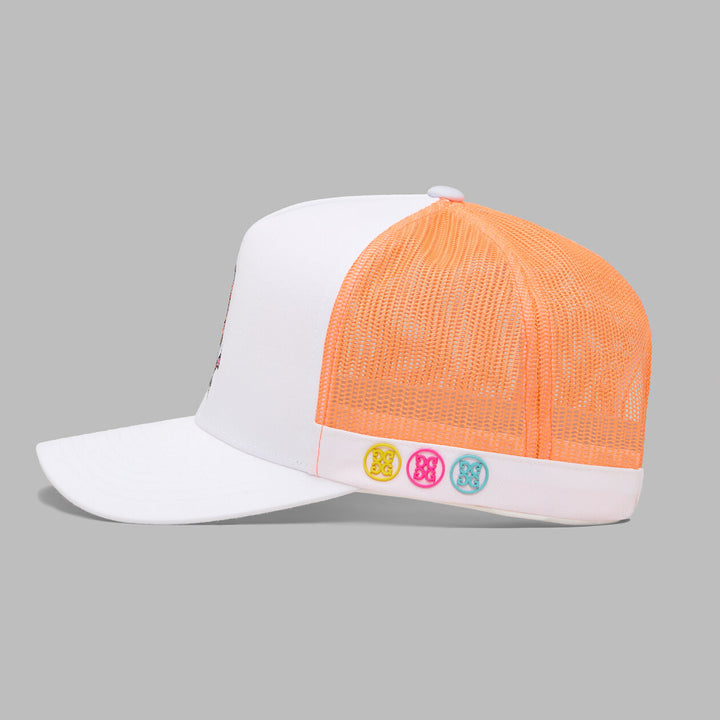 G/FORE MEN'S FLORAL SKULL & TEES TRUCKER HAT - SNOW