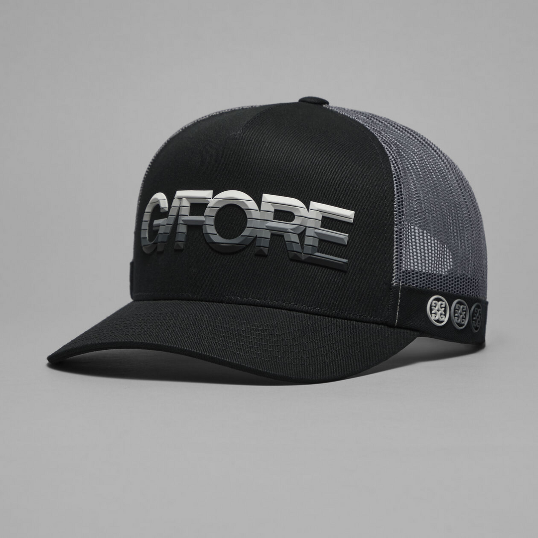 G/FORE MEN'S 3D OMBRÉ G/FORE COTTON TWILL TRUCKER HAT -ONYX