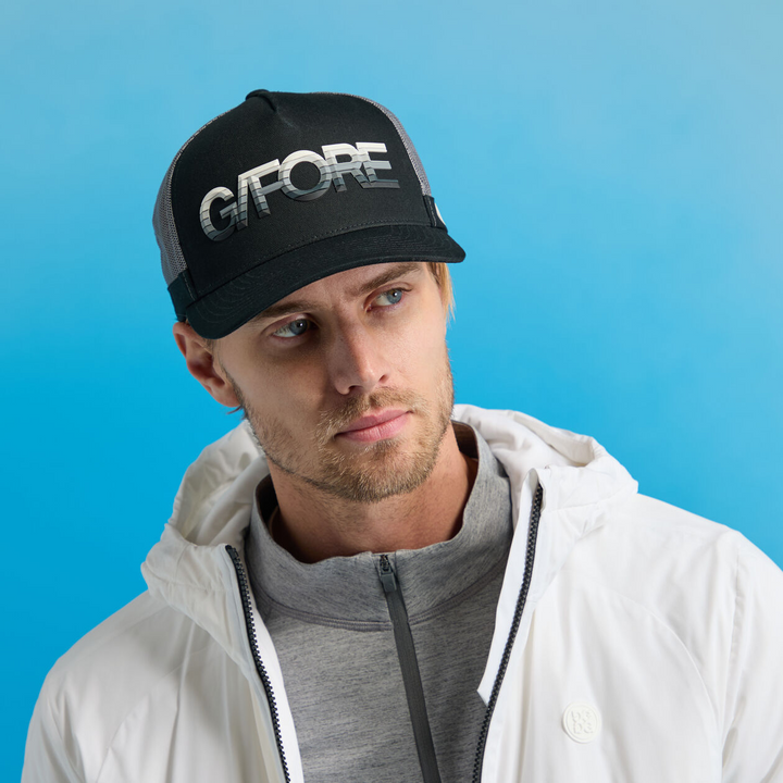 G/FORE MEN'S 3D OMBRÉ G/FORE COTTON TWILL TRUCKER HAT -ONYX