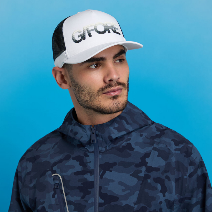 G/FORE MEN'S 3D OMBRÉ G/FORE COTTON TWILL TRUCKER HAT -SNOW