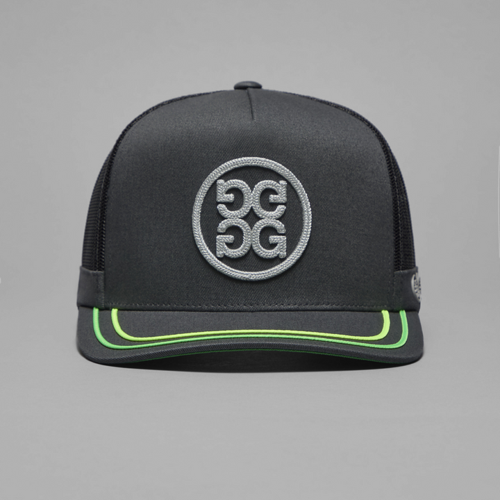 G/FORE MENS SOUTACHE KNIT INTERLOCK TALL TRUCKER HAT - CHARCOAL