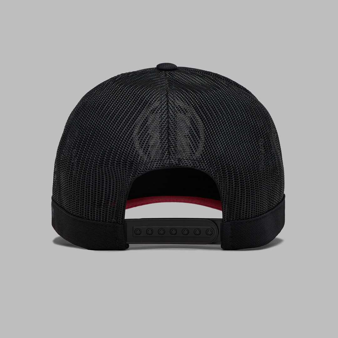 G/FORE MENS SOUTACHE KNIT INTERLOCK TALL TRUCKER HAT -ONYX