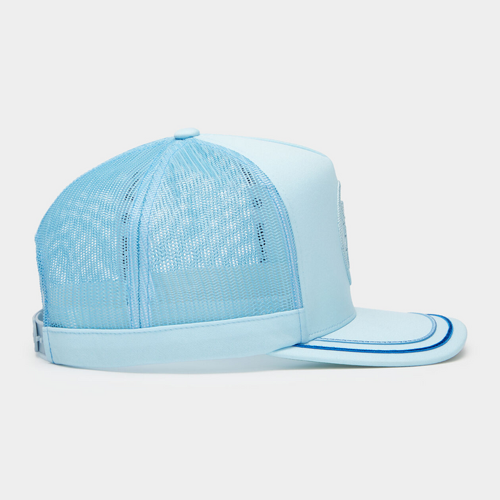 G/FORE MENS SOUTACHE KNIT INTERLOCK TALL TRUCKER HAT - POWDER