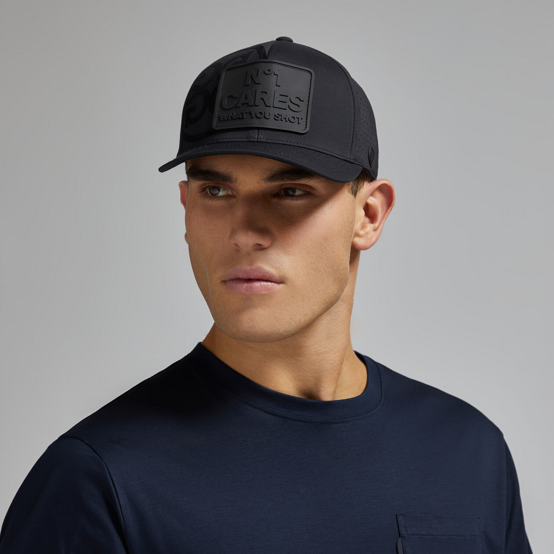 G/FORE MEN'S NO1 CARES PERFORATED DELTA HAT - ONYX