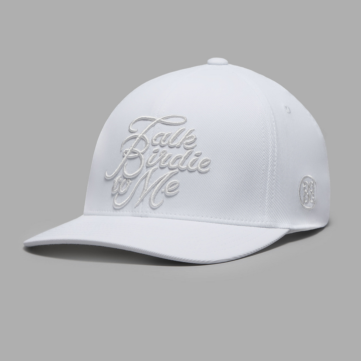 G/FORE MEN'S SATIN STITCH TALK BIRDIE TO ME HAT - SNOW