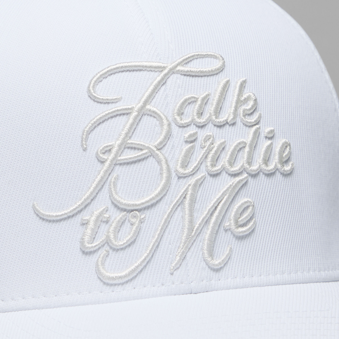 G/FORE MEN'S SATIN STITCH TALK BIRDIE TO ME HAT - SNOW