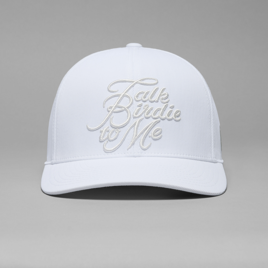G/FORE MEN'S SATIN STITCH TALK BIRDIE TO ME HAT - SNOW