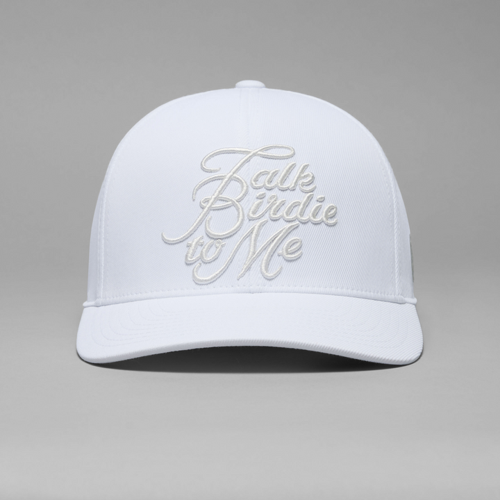 G/FORE MEN'S SATIN STITCH TALK BIRDIE TO ME HAT - SNOW
