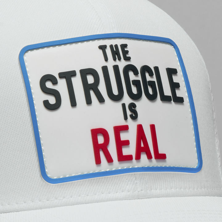 G/FORE MEN'S THE STRUGGLE IS REAL STRETCH TWILL SNAPBACK - SNOW
