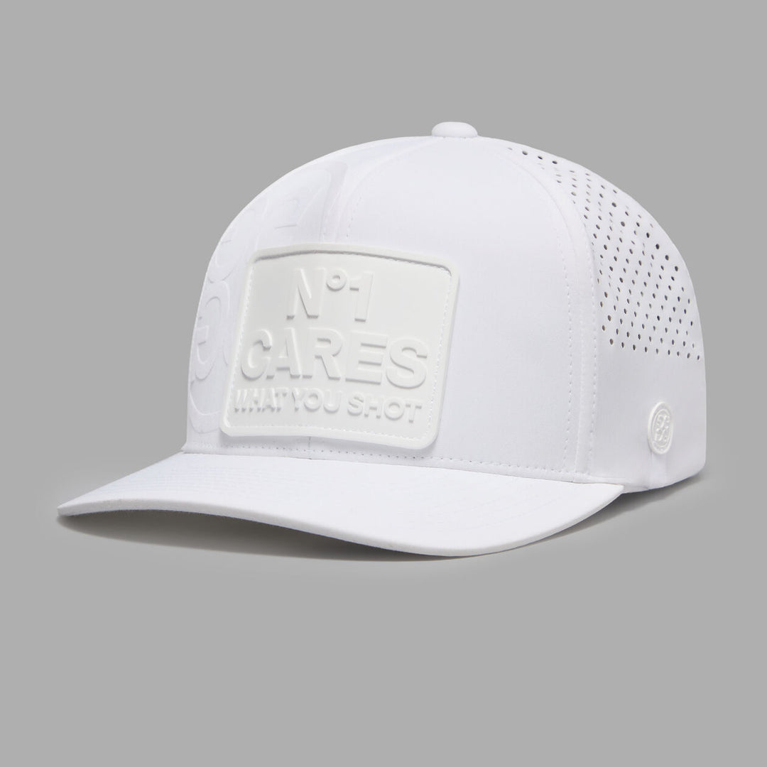 G/FORE MEN'S NO1 CARES PERFORATED DELTA HAT - SNOW