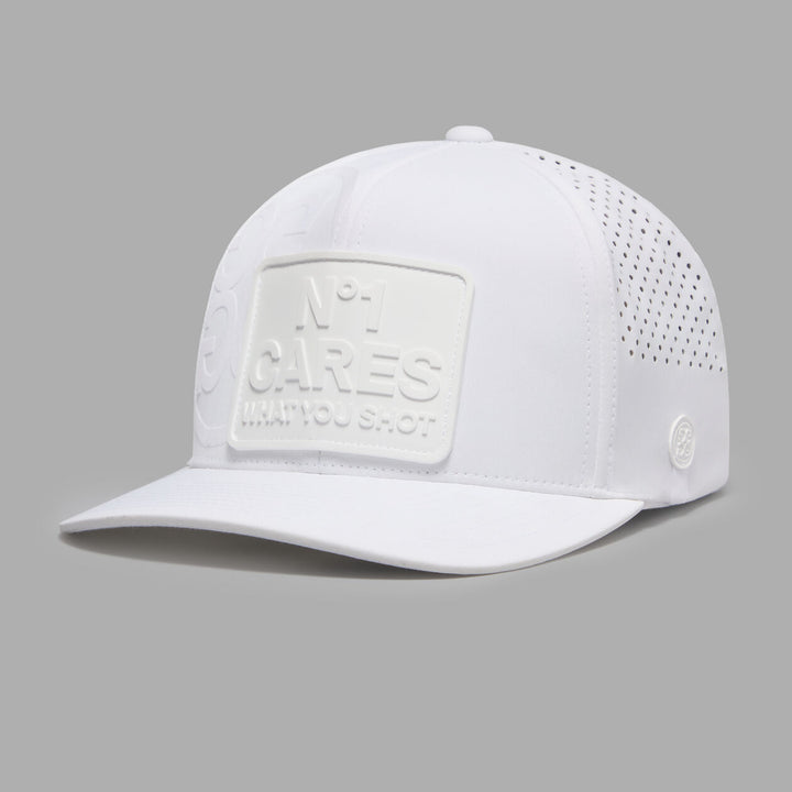 G/FORE MEN'S NO1 CARES PERFORATED DELTA HAT - SNOW