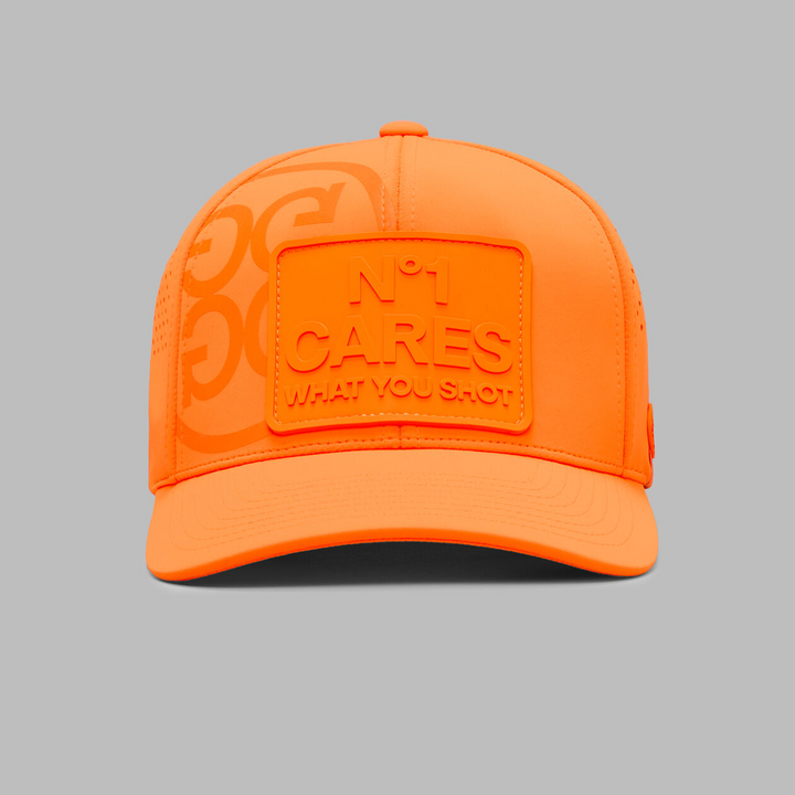 G/FORE MEN'S NO1 CARES PERFORATED DELTA HAT - SHOCKING ORANGE