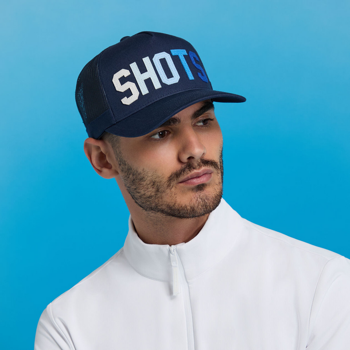 G/FORE MEN'S FELT SHOTS TRUCKER HAT - TWILIGHT
