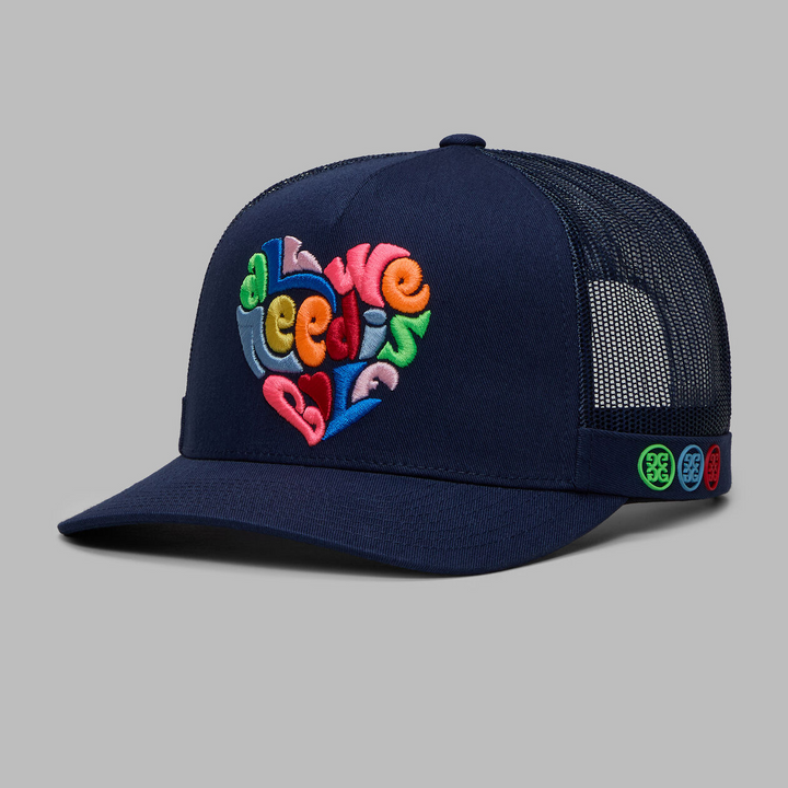 G/FORE MEN'S LOVE GOLF TRUCKER HAT - TWILIGHT /MULTI