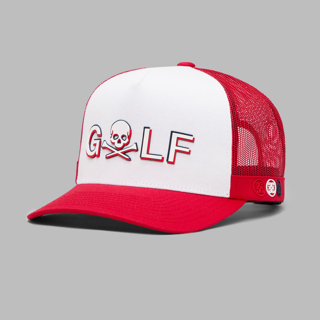 G/FORE MEN'S GOLF SKULL TRUCKER HAT - SNOW