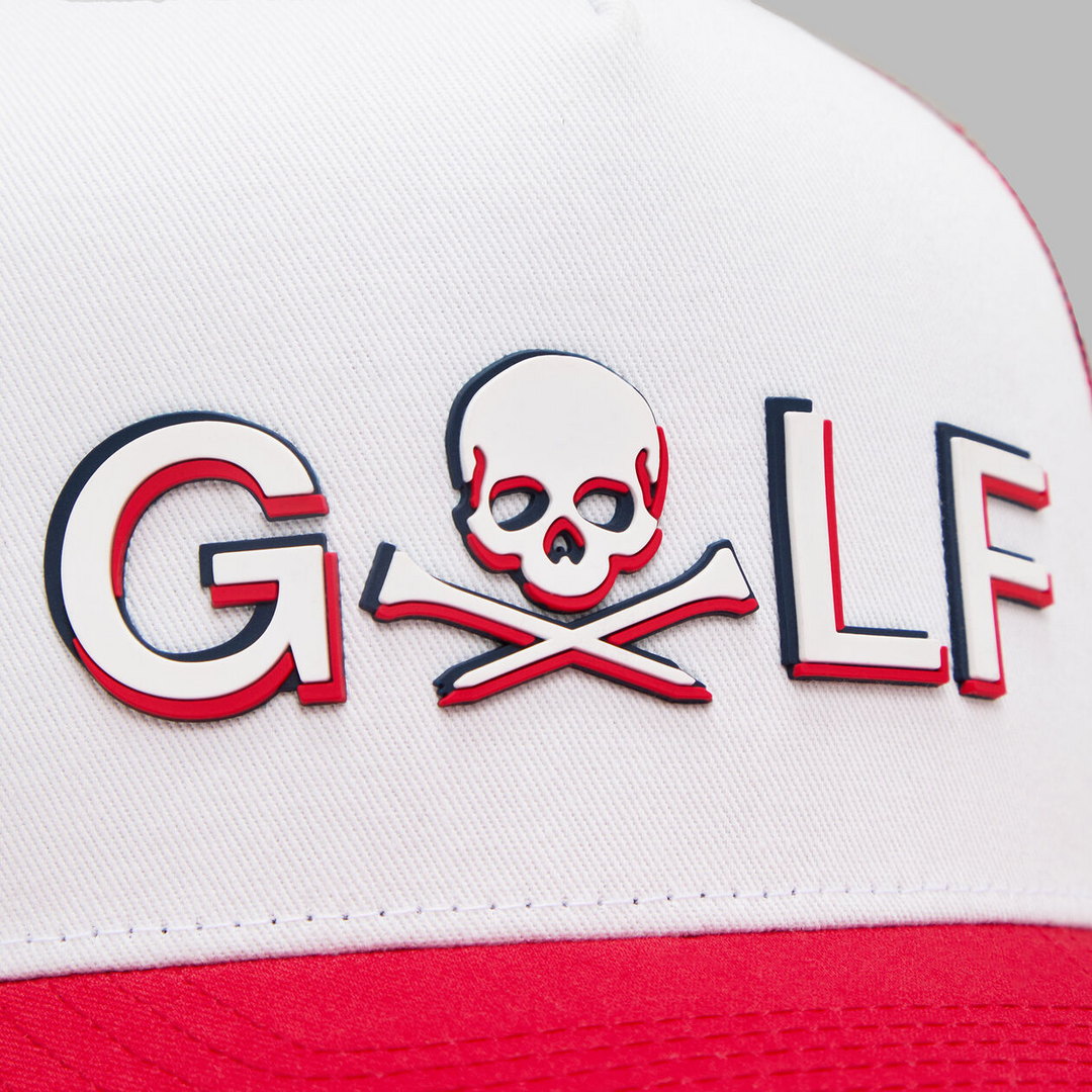 G/FORE MEN'S GOLF SKULL TRUCKER HAT - SNOW