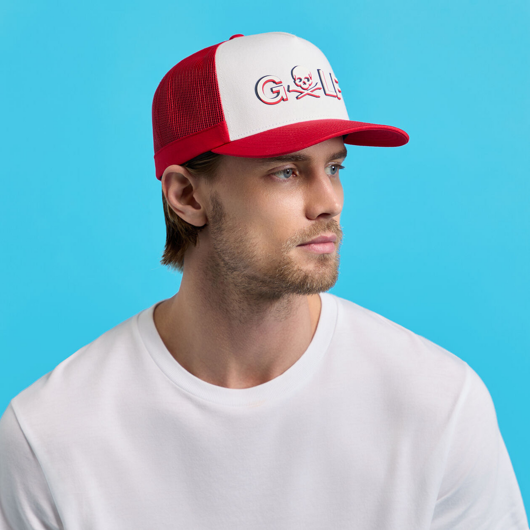 G/FORE MEN'S GOLF SKULL TRUCKER HAT - SNOW