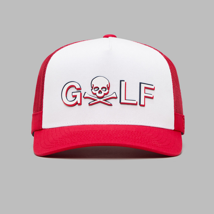 G/FORE MEN'S GOLF SKULL TRUCKER HAT - SNOW