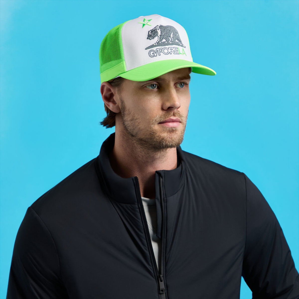 G/FORE MEN'S LA TRUCKER HAT - GECKO