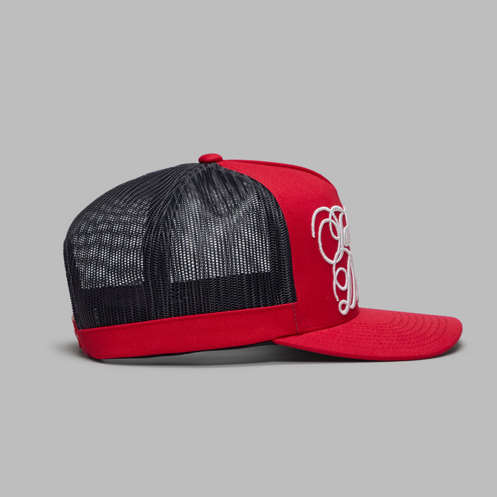 G/FORE MEN'S TAKE IT UP WITH MY DRIVER TRUCKER HAT - LAVA