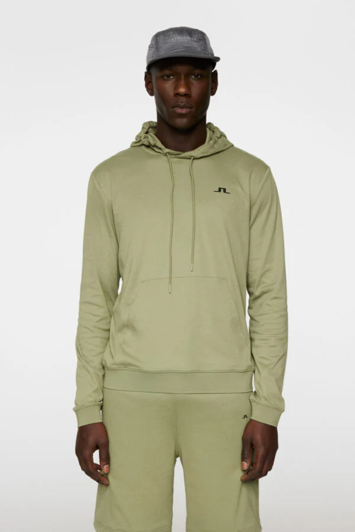 J.Lindeberg Mens ROLAND Hoodie - OIL GREEN