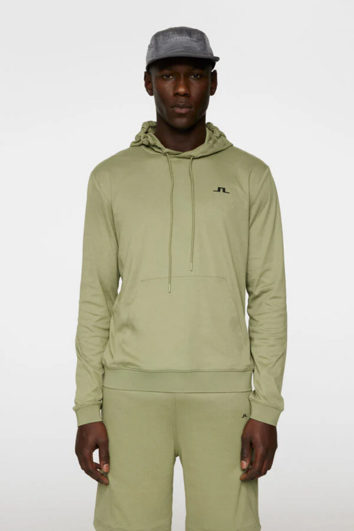 J.Lindeberg Mens ROLAND Hoodie - OIL GREEN