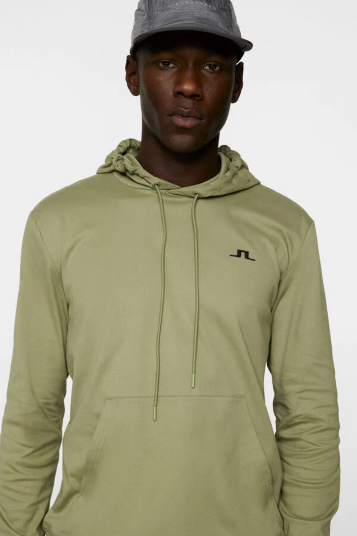 J.Lindeberg Mens ROLAND Hoodie - OIL GREEN