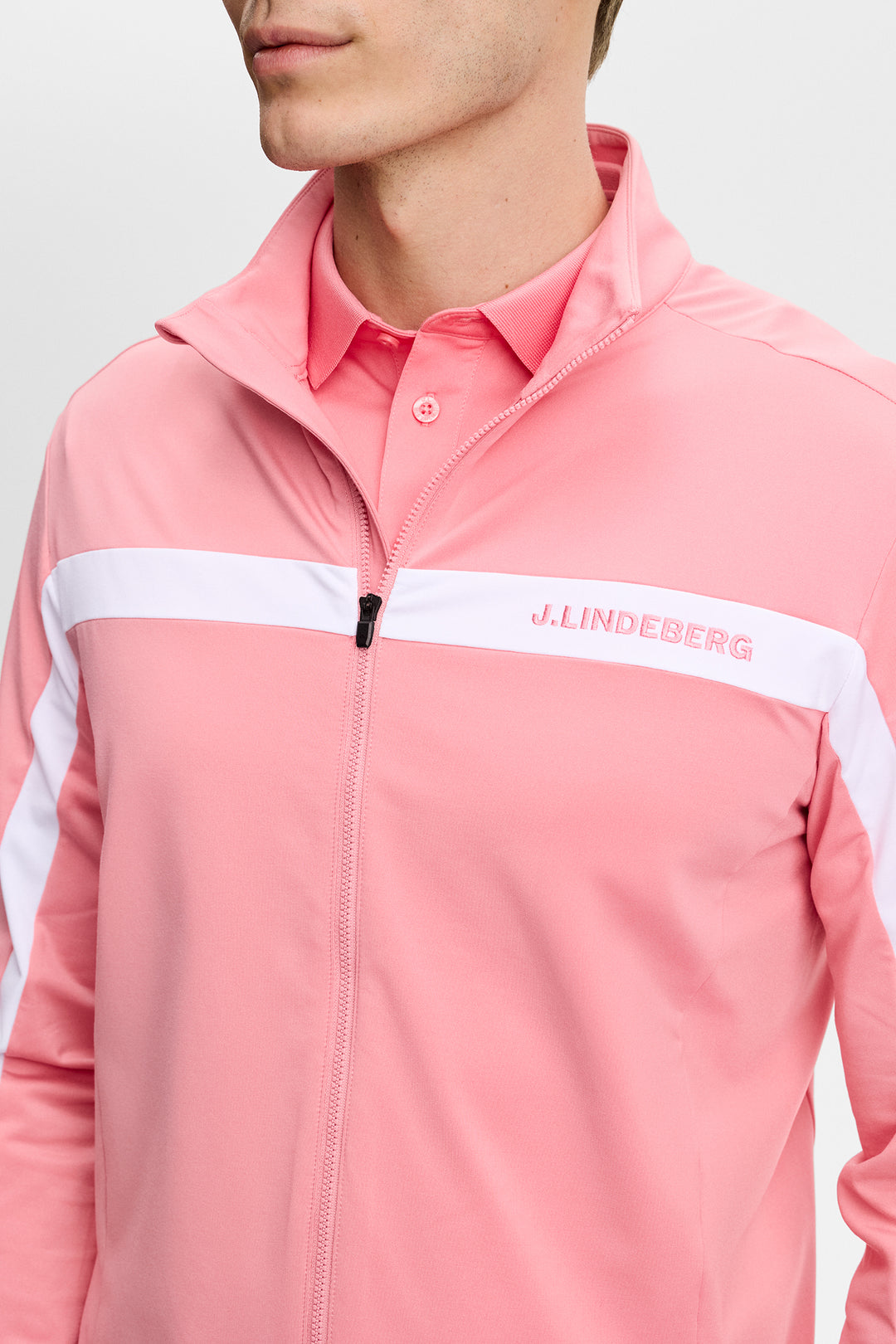 J.Lindeberg Men's Jarvis Mid Layer - FLAMINGO PLUME