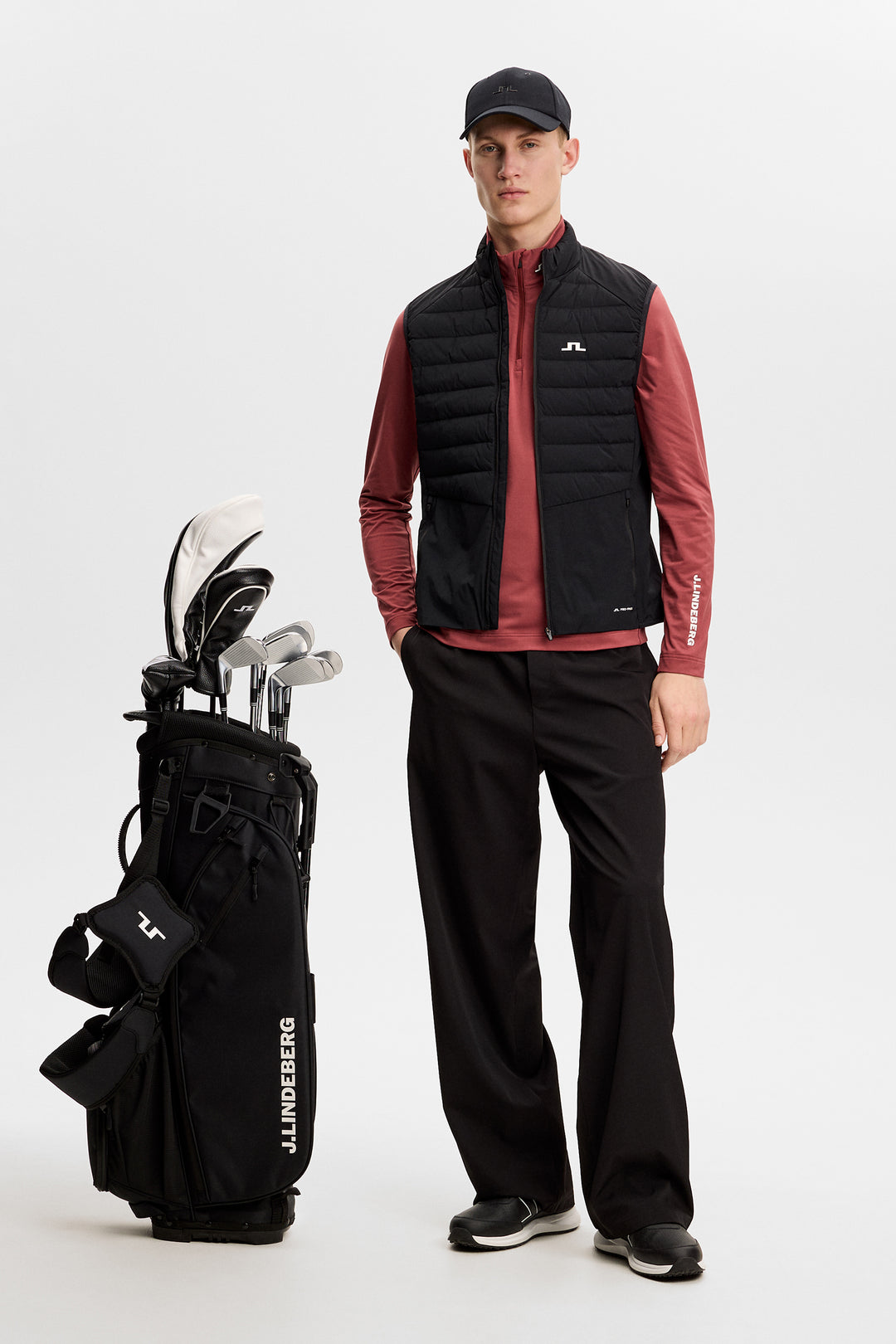 J.Lindeberg Men's Tour Tech Mid Layer - APPLE BUTTER