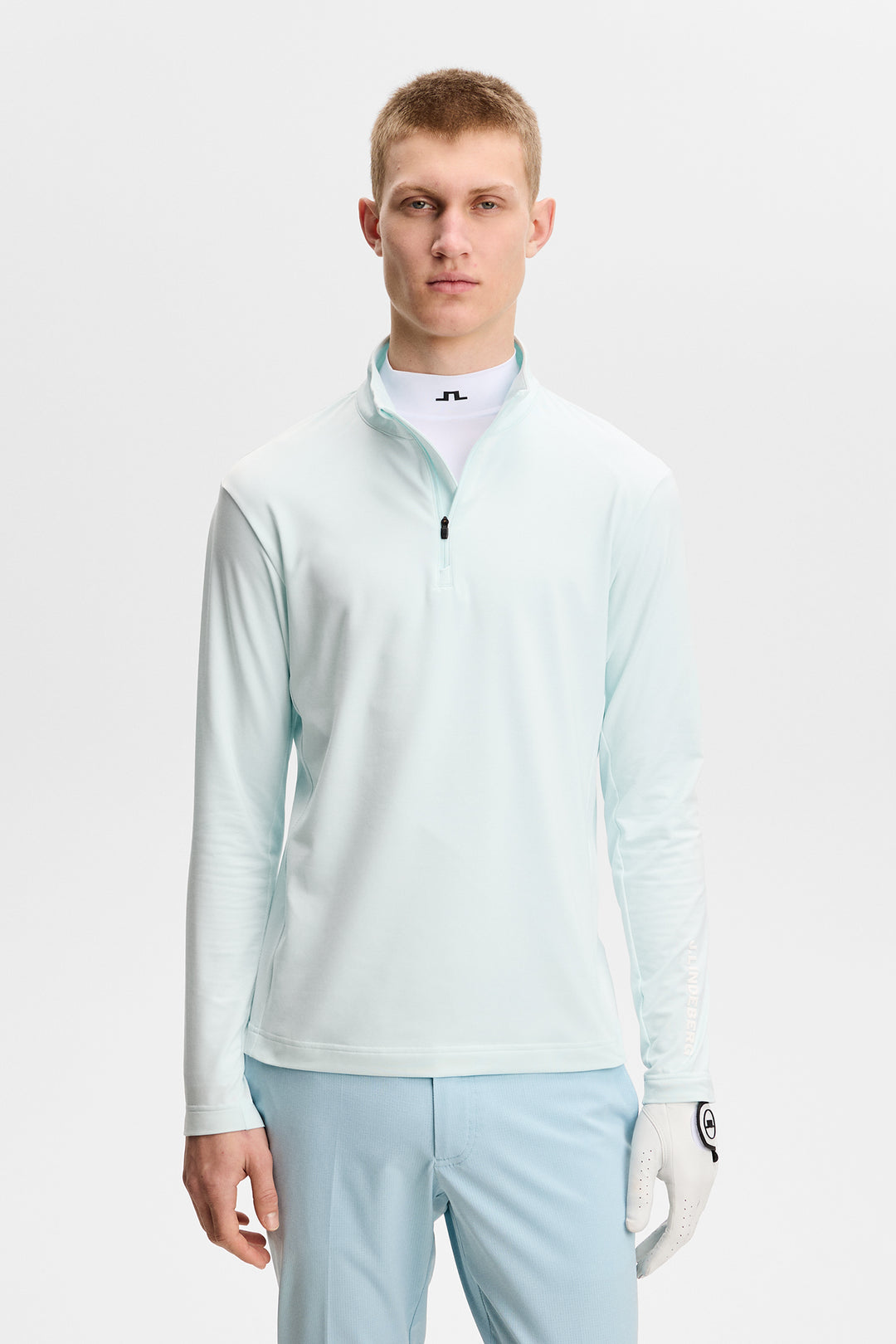 J.Lindeberg Men's Tour Tech Mid Layer - SKY LIGHT