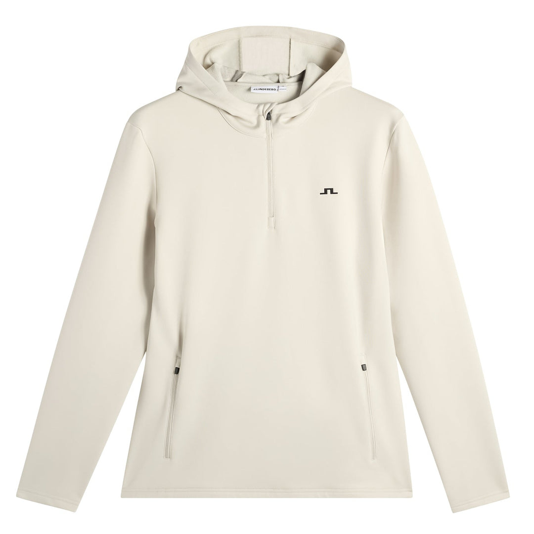 J.Lindeberg Men's Aerial Quarter Zip Hood - MOONBEAM