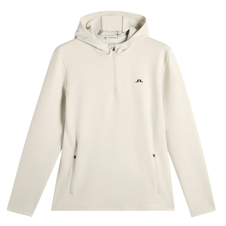 J.Lindeberg Men's Aerial Quarter Zip Hood - MOONBEAM