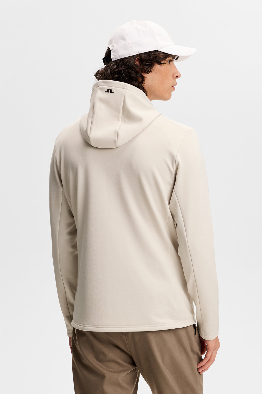 J.Lindeberg Men's Aerial Quarter Zip Hood - MOONBEAM