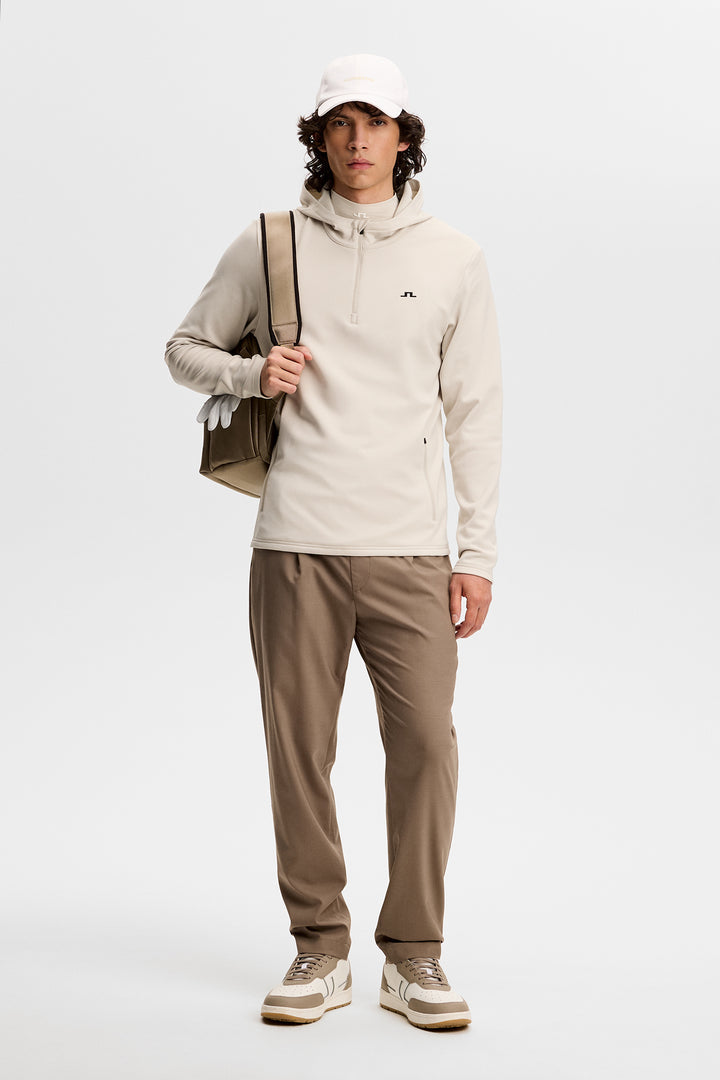J.Lindeberg Men's Aerial Quarter Zip Hood - MOONBEAM