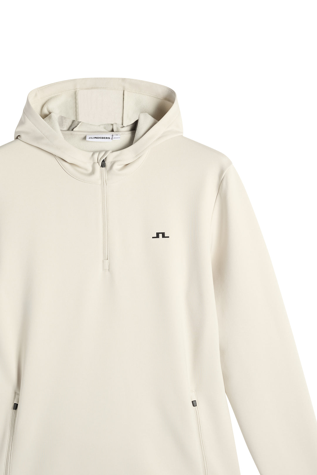 J.Lindeberg Men's Aerial Quarter Zip Hood - MOONBEAM
